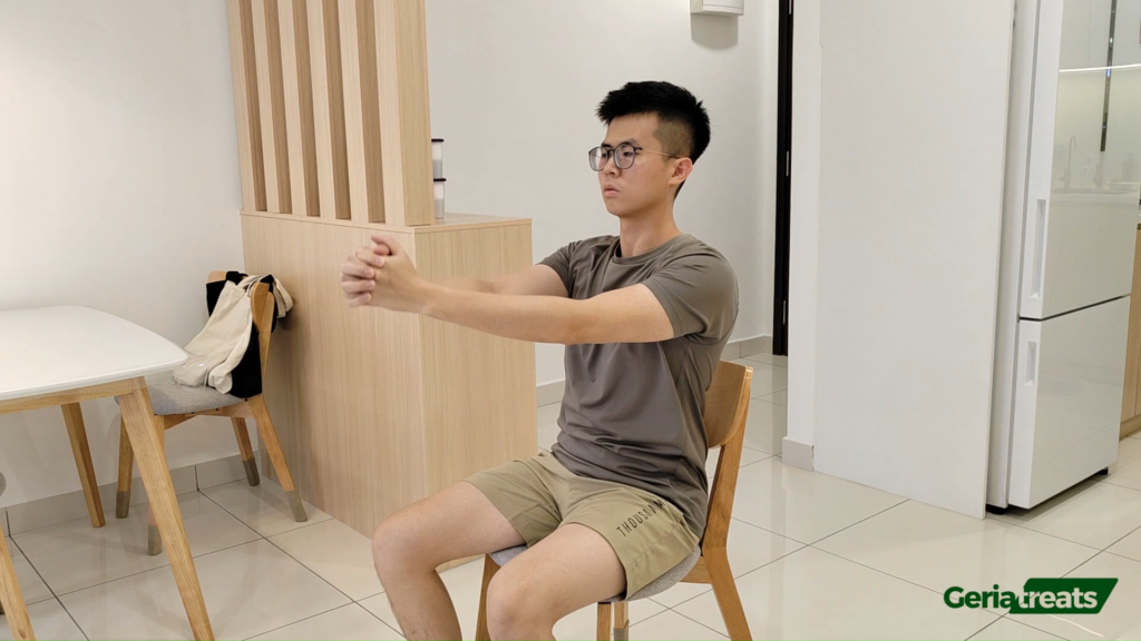 159 Self-Assisted Shoulder Flexion in Sitting