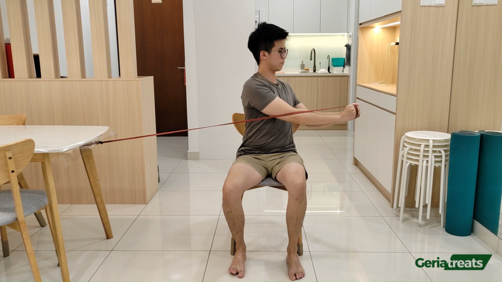 140 Resisted trunk rotation in sitting